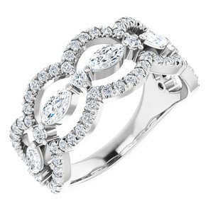 Platinum 1 1/3 CTW Natural Diamond Anniversary Ring